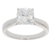 Elegant white Moissanite sterling silver ring with a sparkling gemstone, perfect for sophisticated style.